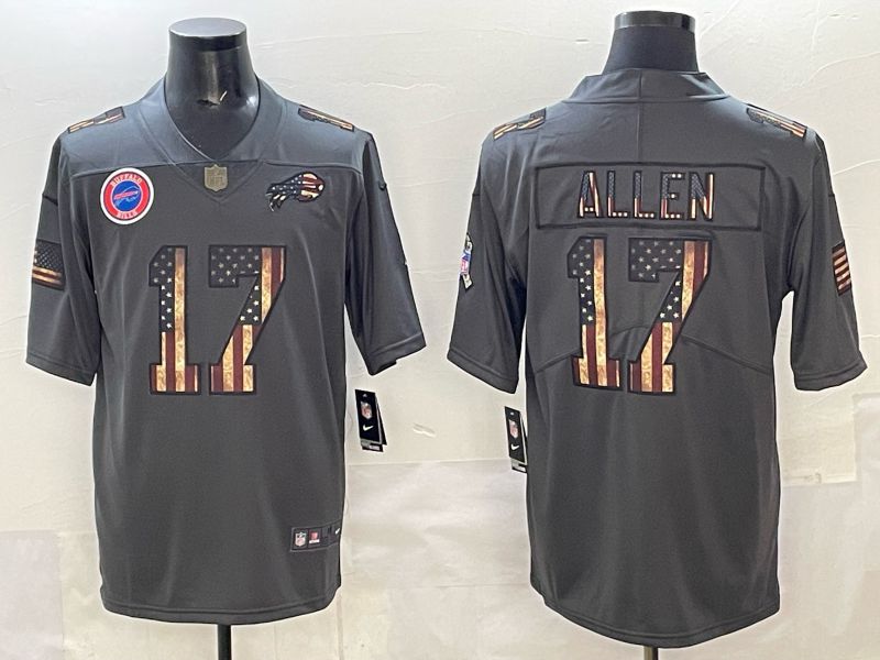 Men Buffalo Bills #17 Allen Grey national flag Nike 2025 Limited NFL Jersey style 01